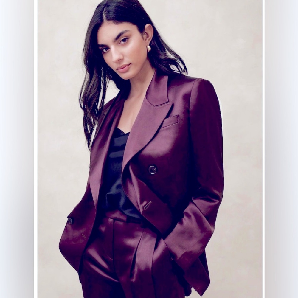 Satin double sided blazer, new without tags